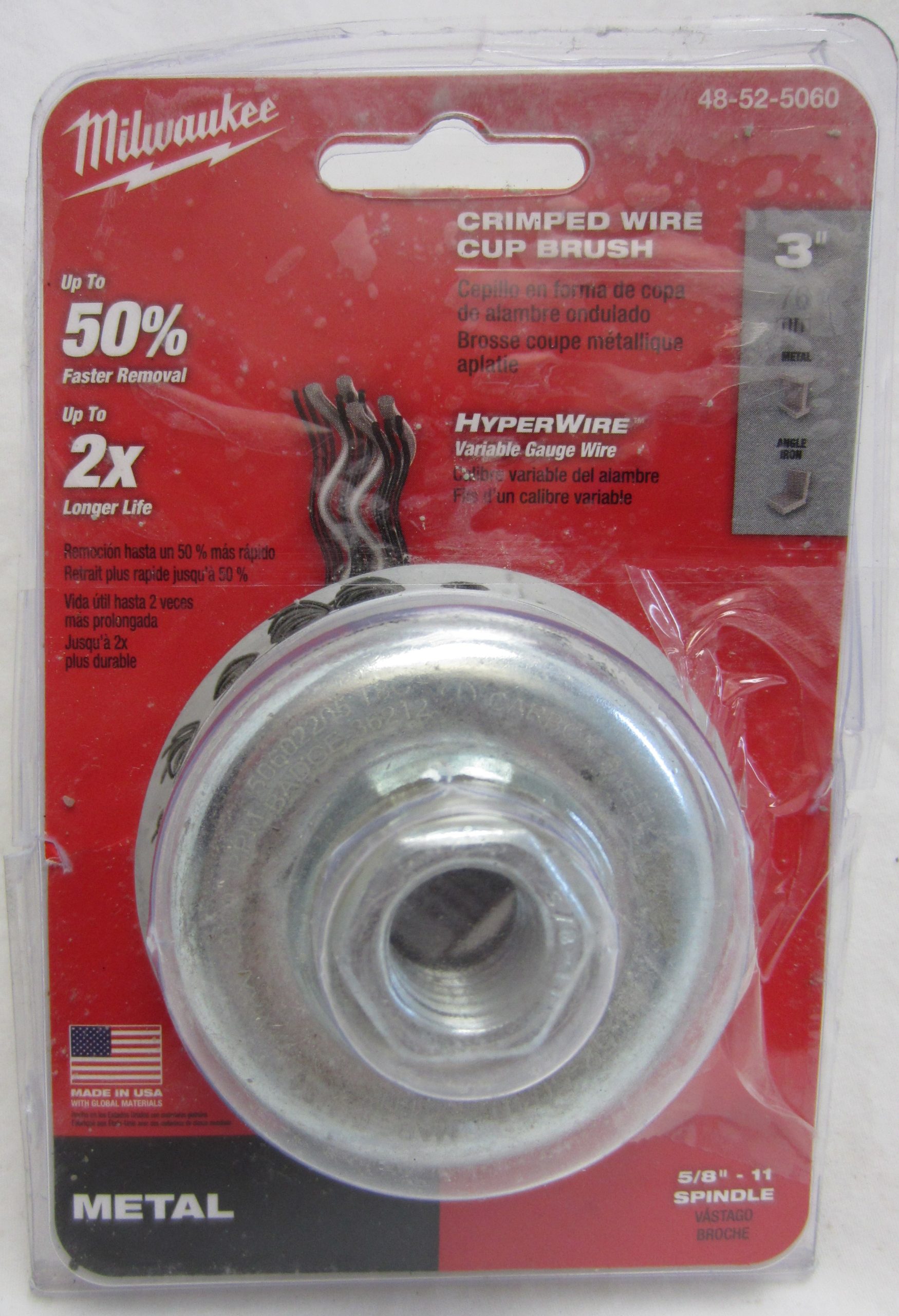 Milwaukee 3 in. Crimped Wire Cup Brush – 48-52-5060